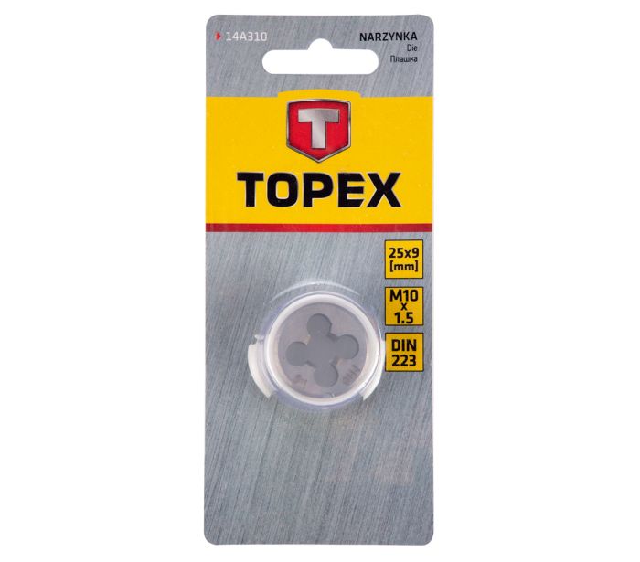 Плашка TOPEX DIN 233, метрическая резьба, инструментальная сталь - фото